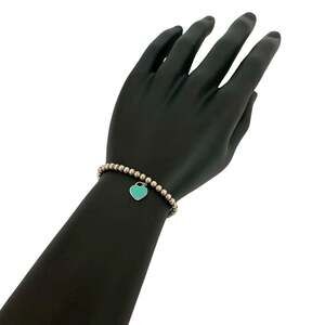 TIFFANY Silver Heart Charm Bracelet